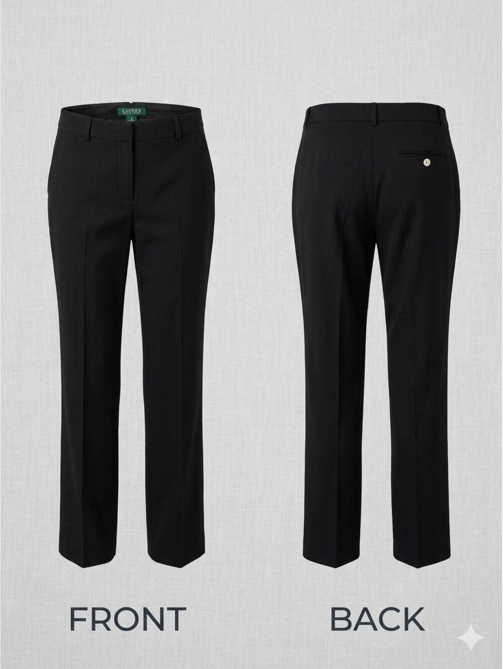 🖤 Lauren Ralph Lauren Wool Blend Black Dress Pants Womens 10 26-7 🖤